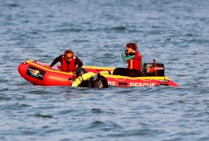  A lifeboat also raced out to help, but Dr Angelo Grubisic, resurfaced unharmed