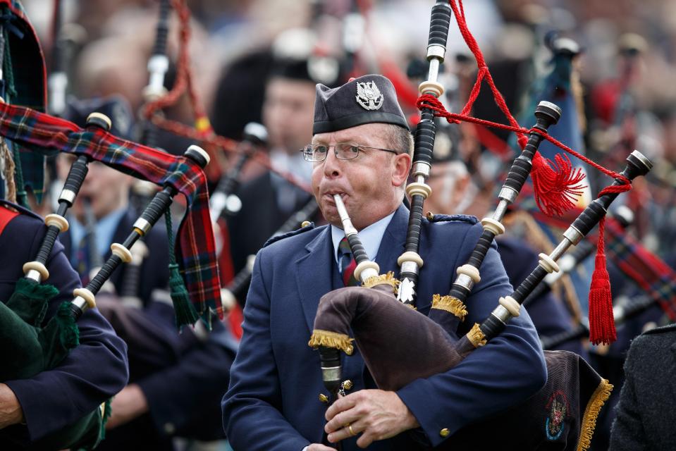  A piper is pictured during the Braemar Gathering