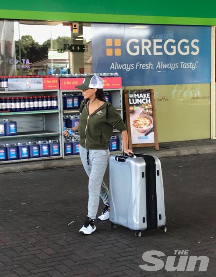  The actress stopped at a service station on her way back to her home in the north of England