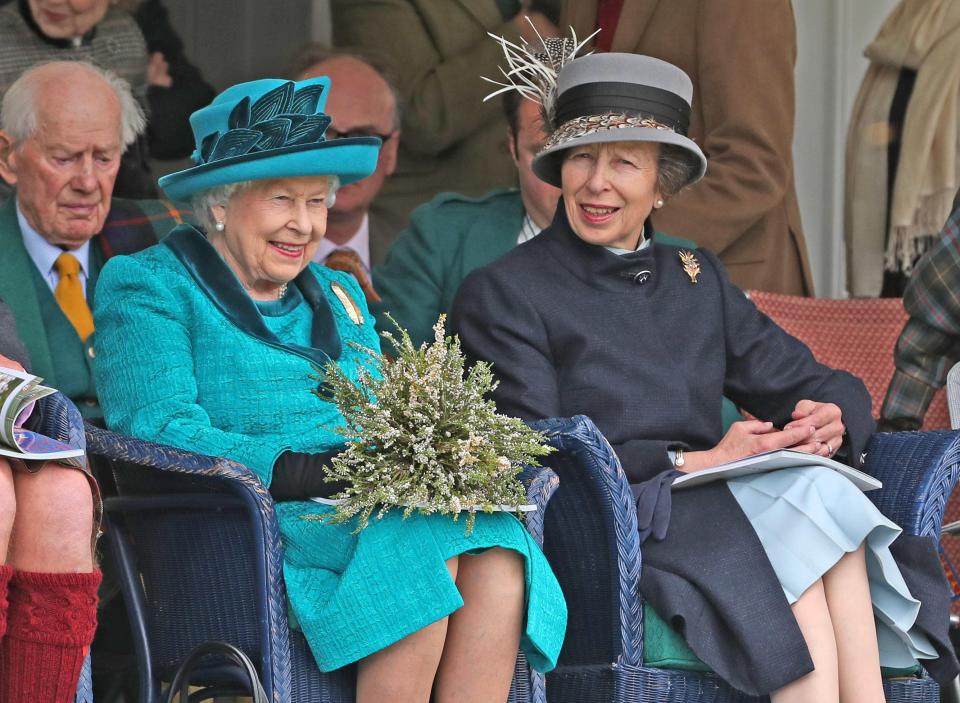  The Queen and Princess Anne appear to share a smile while at the games