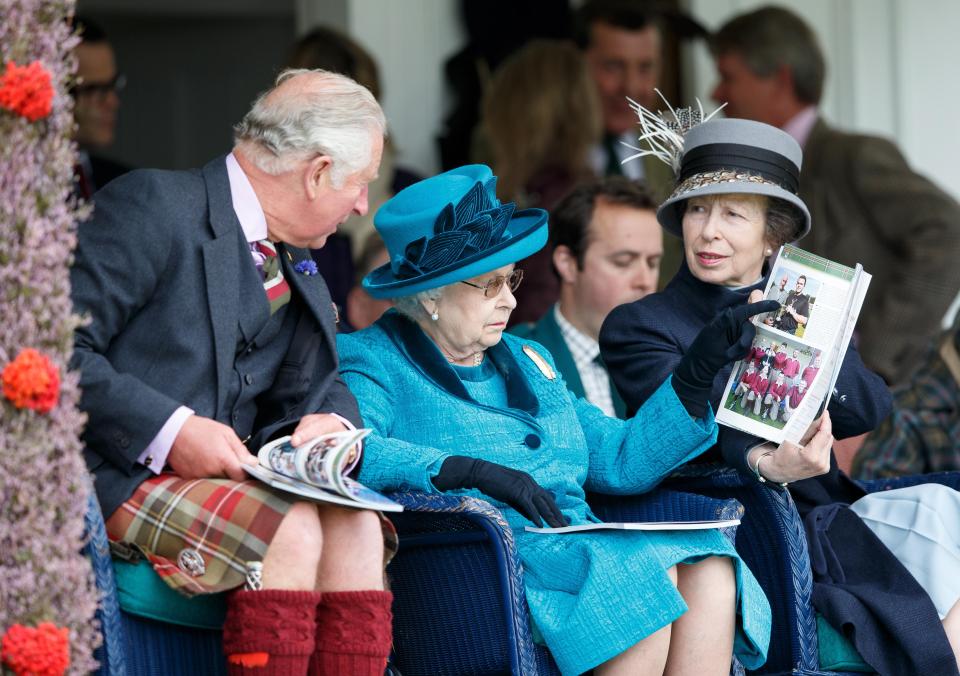  The monarch appeared to be discussing the events programme with Prince Charles and Princess Anne