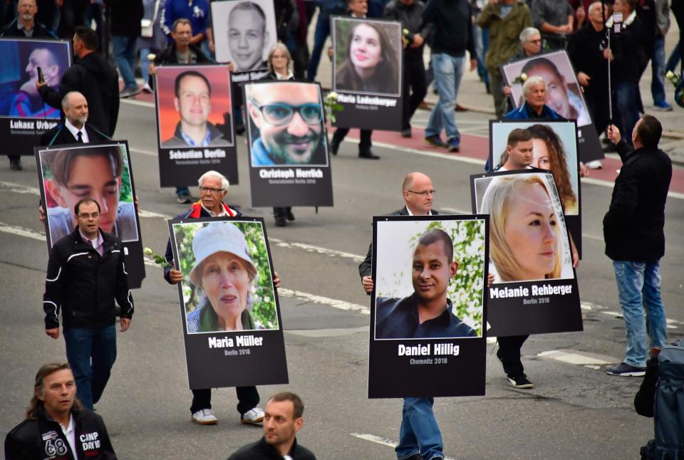  The march is the latest in the town of Chemnitz following the killing last week of carpenter Daniel Hillig