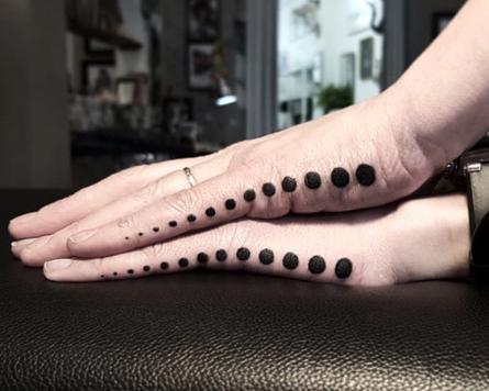  A set of dots could be mistaken for having a smudge on their hands