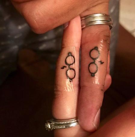  These die-hard Harry Potter fans opted for the same Harry Potter tattoo