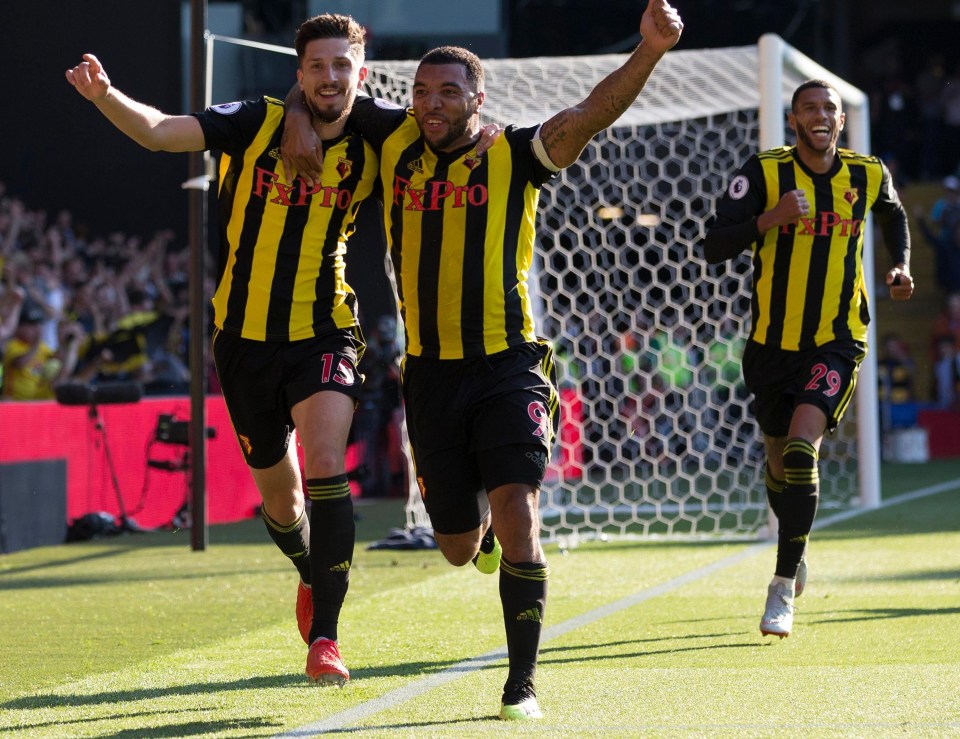 Craig Cathcart, left, scored the winner to hand Watford their best start to a season in 30 years