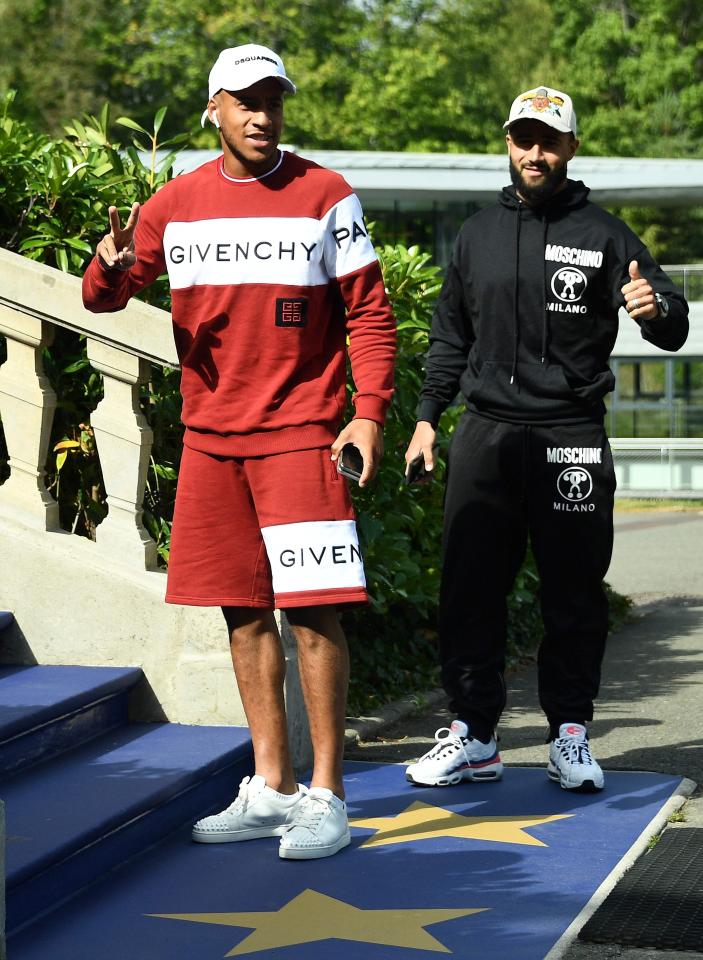 Corentin Tolisso, left, and Nabil Fekir went for a contrast in colours