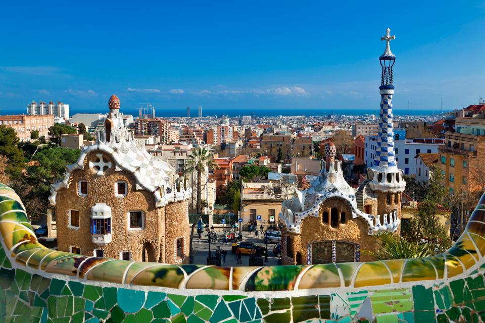 The Park Guell in Barcelona, Spain