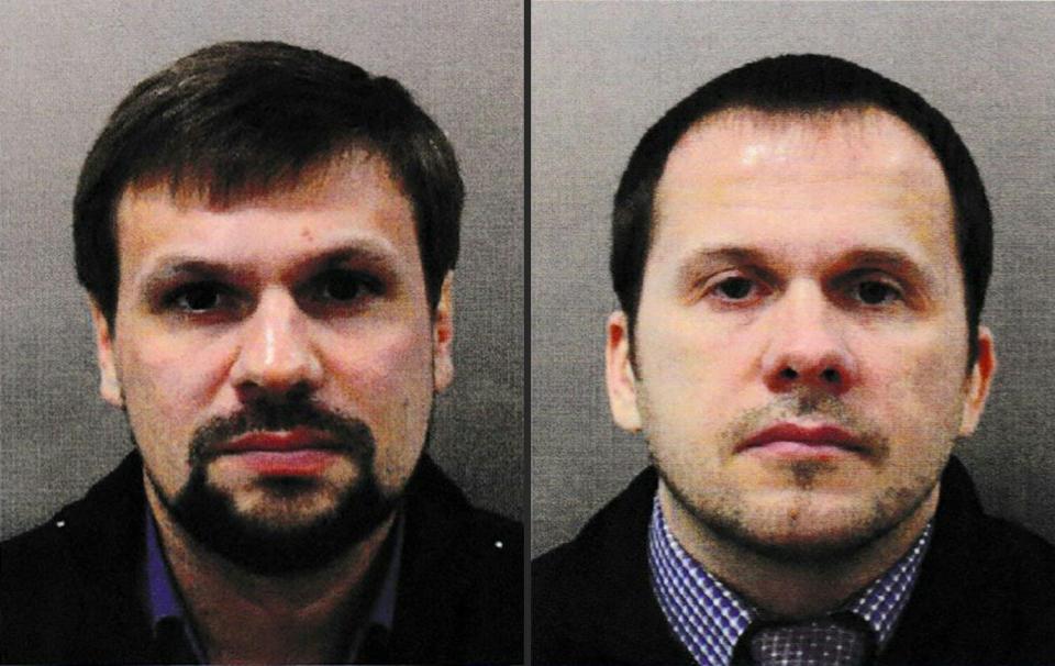  Ruslan Boshirov, left, and Alexander Petrov, right, have been named as the two GRU agents behind the Novichok poisoning