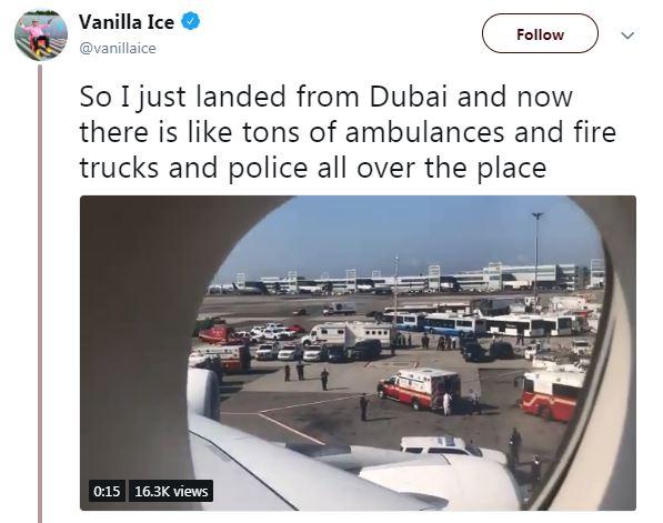  Rapper Vanilla Ice claimed to be on the quarantined jet