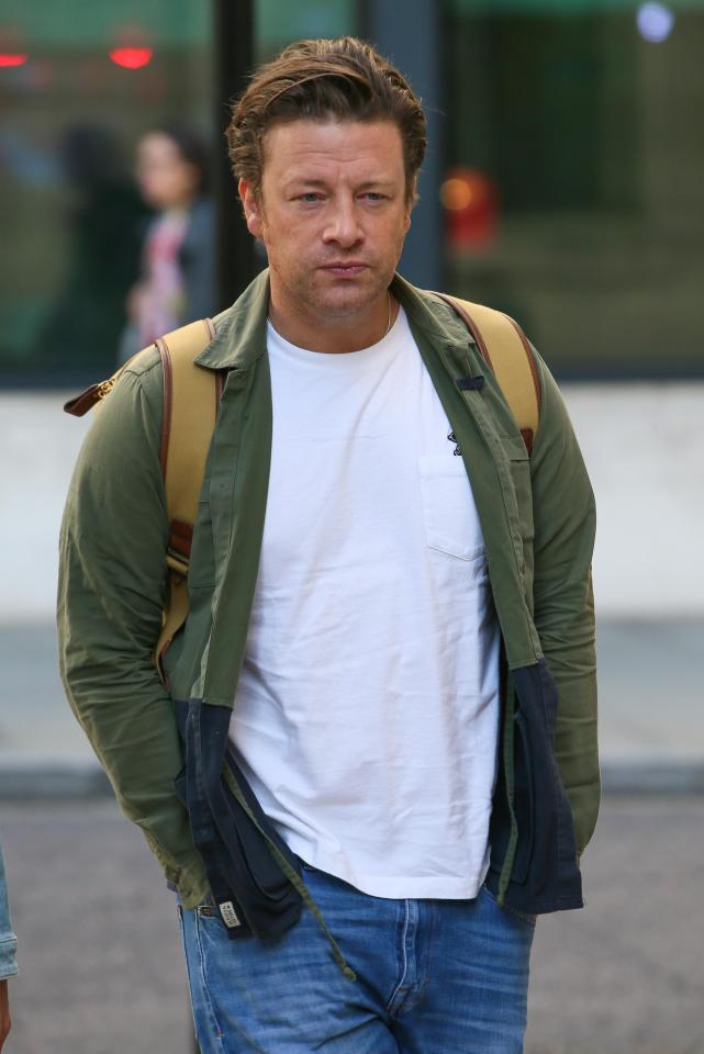  Jamie Oliver seen arriving at BBC Radio Two Studios to promote his new book on Friday - just days after the home invasion