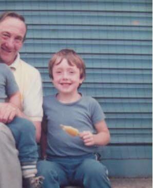  Sidebottom pictured with his father as a five-year-old