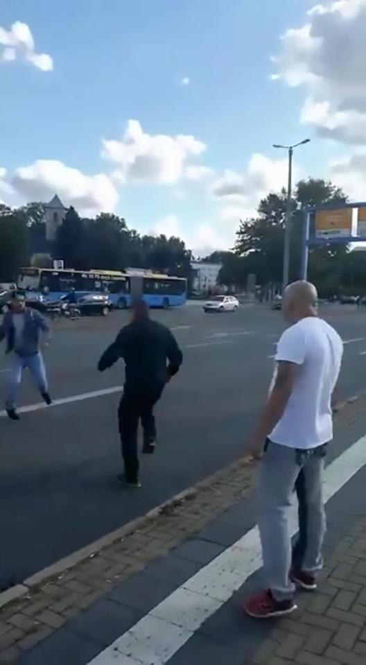  Video footage purports to show a migrant being chased by right-wing hooligans