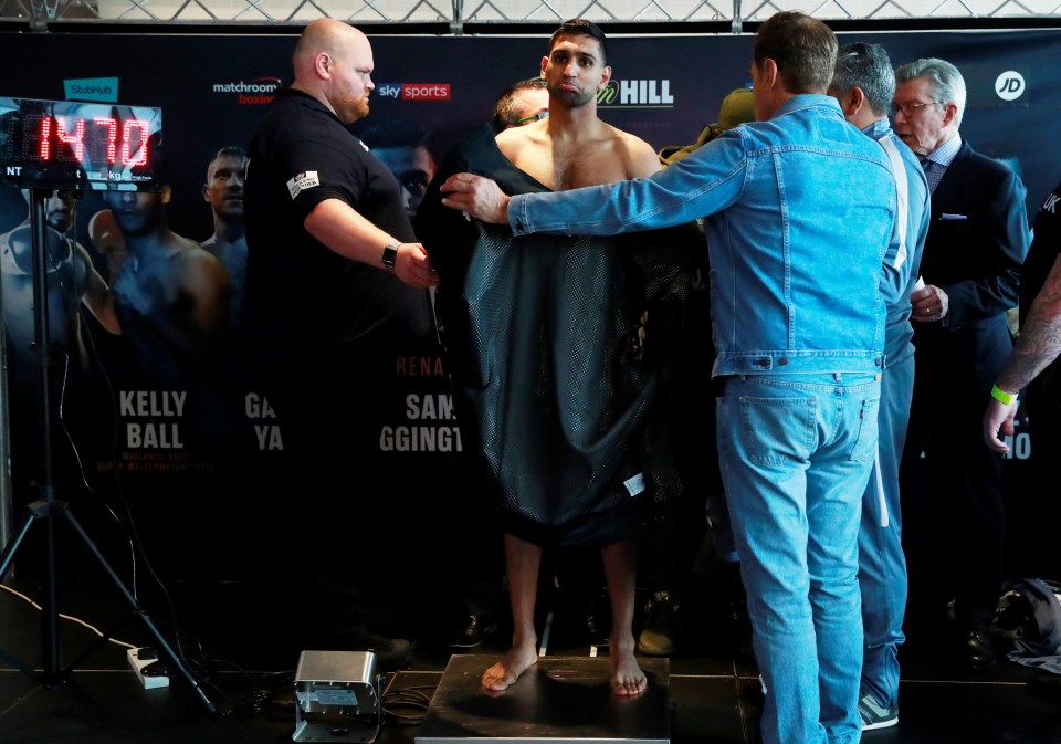 Amir Khan had to get his kit off to make his weight