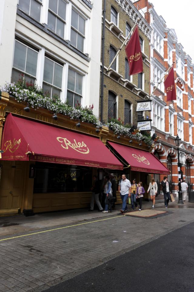  Rules restaurant in Covent Garden, Central London, where the then-Foreign Sec was spotted