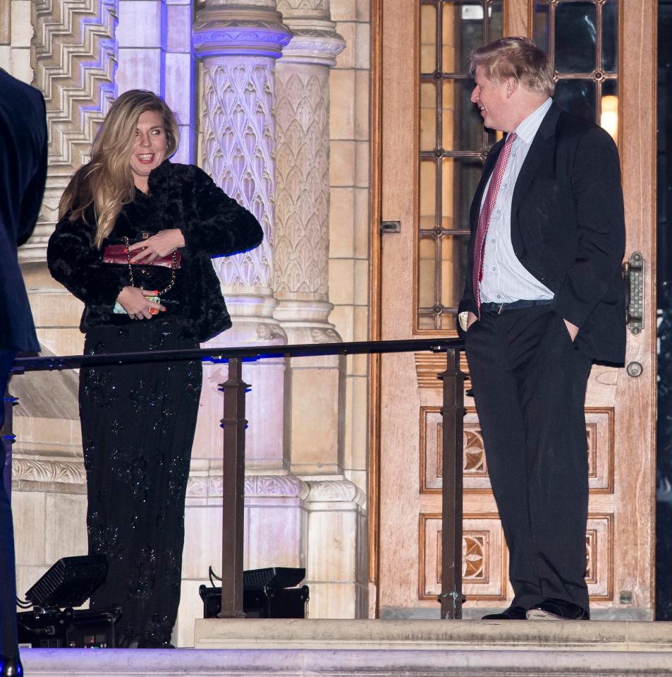  Carrie Symonds, 30, and Boris Johnson, 54, share smiles at the Tories' Black and White Ball in February