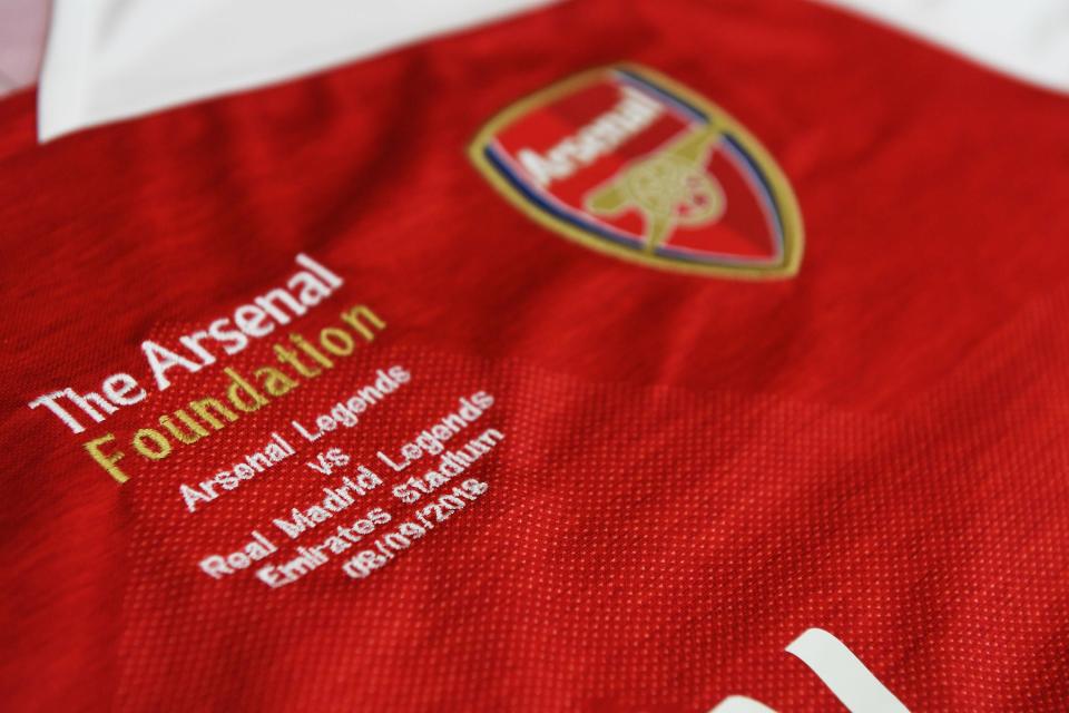  Arsenal match shirt in the home changing room.