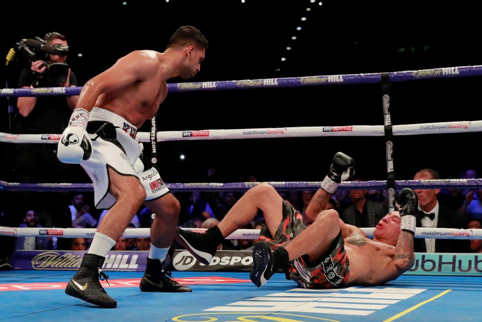 Khan put his opponent down in the second round