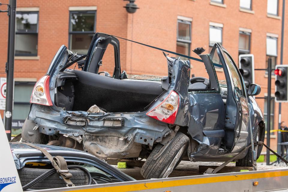  The Renault Clio collided with a Mercedes in Derby city centre