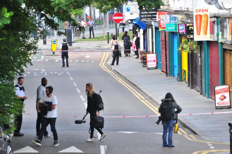  Police cordoned off the road after the attack