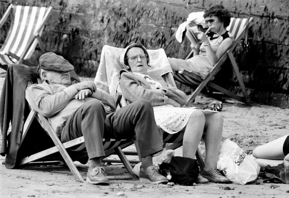  Margate hasn't also been as hip as it is now - a couple sleep on deckchairs on the sand in 1980s