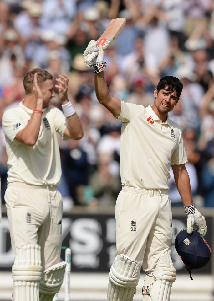 Alastair Cook celebrated his final innings in Test cricket with 147 at The Oval