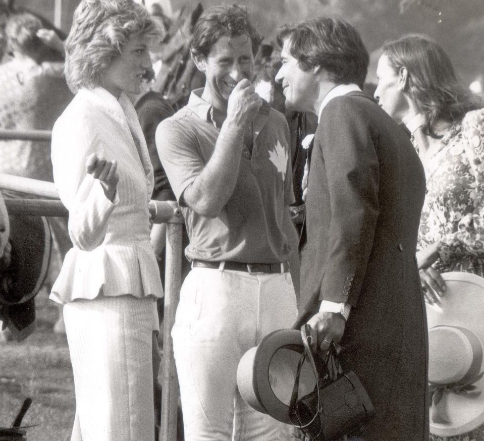  Princess Diana and Prince Charles pictured with Oliver Hoare and his wife Diane at Guard's Polo on June 17, 1986