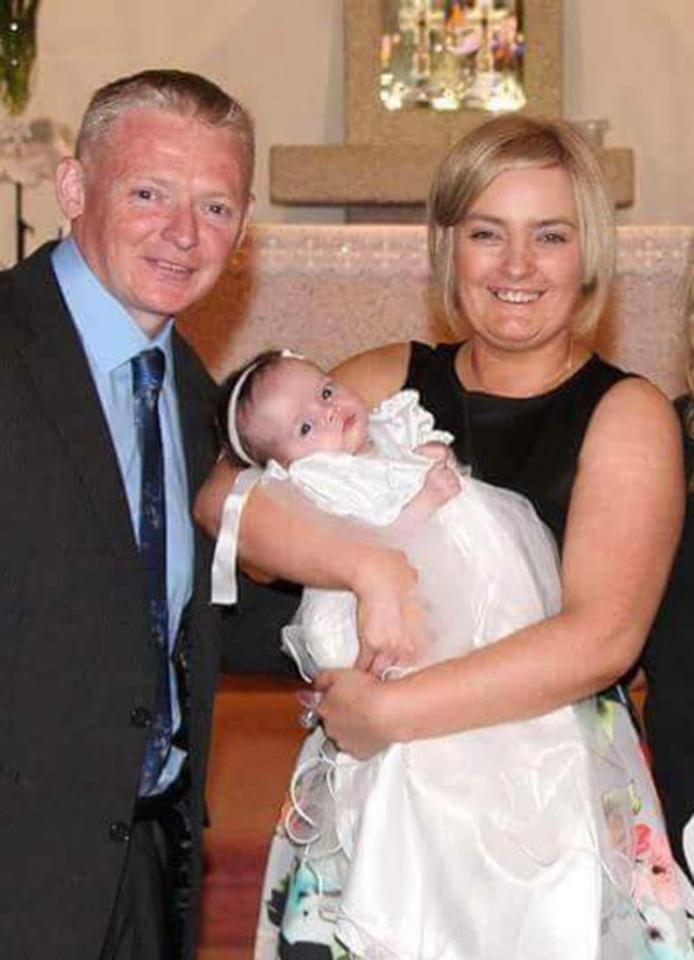 Parents Margaret and Gary pictured with Emilie 