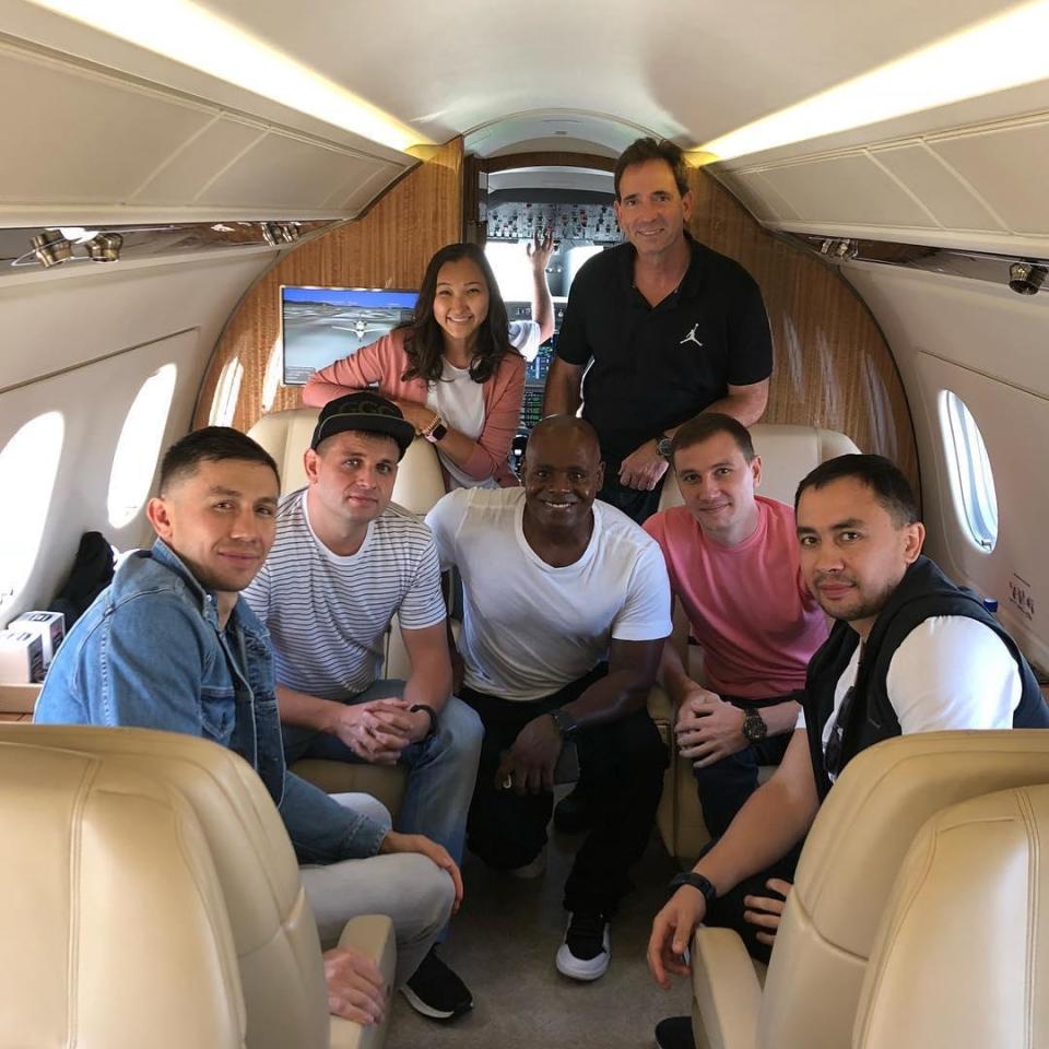  Golovkin took to Instagram to show his team travelling to Vegas in a private jet