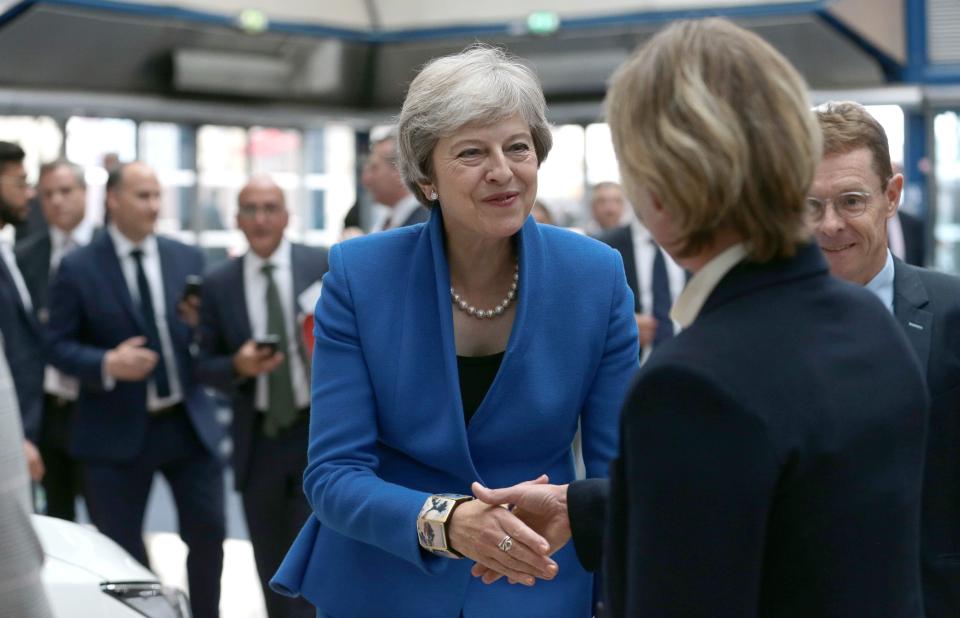  'The automotive industry is very clear, they want to see frictionless trade,' Theresa May said