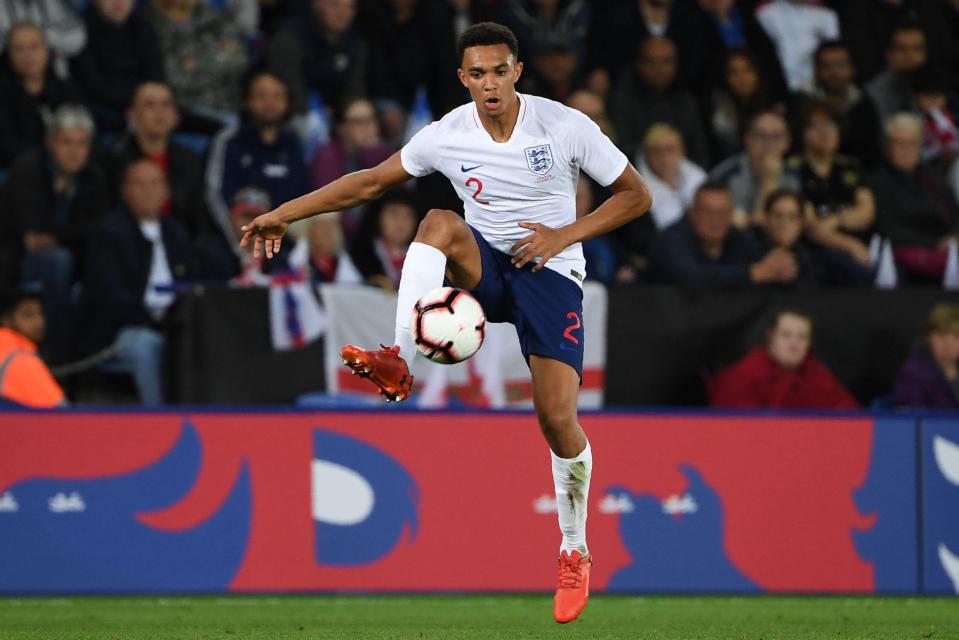  Trent Alexander-Arnold in action at the King Power Stadium