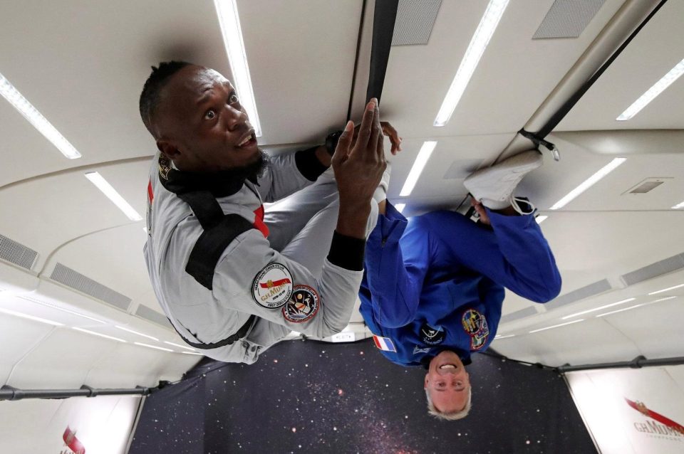 Jamaican legend Usain Bolt is on top again - this time thanks to weightlessness