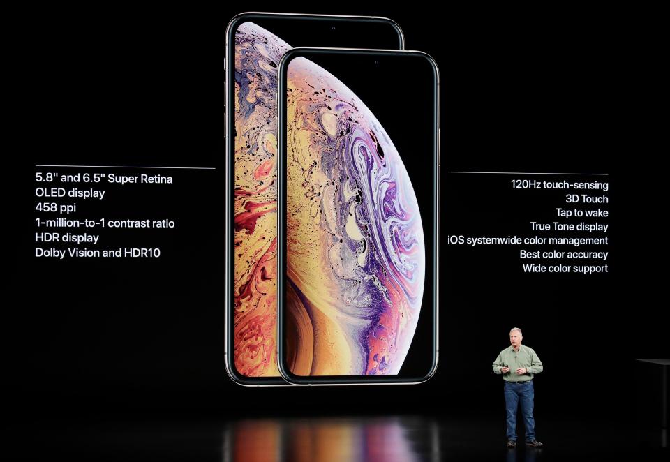  The bigger iPhone XS Max has a 6.5-inch screen, the largest on any Apple smartphone to date