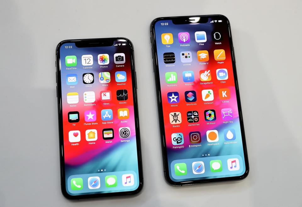  Apple's new XS, left, and XS Max