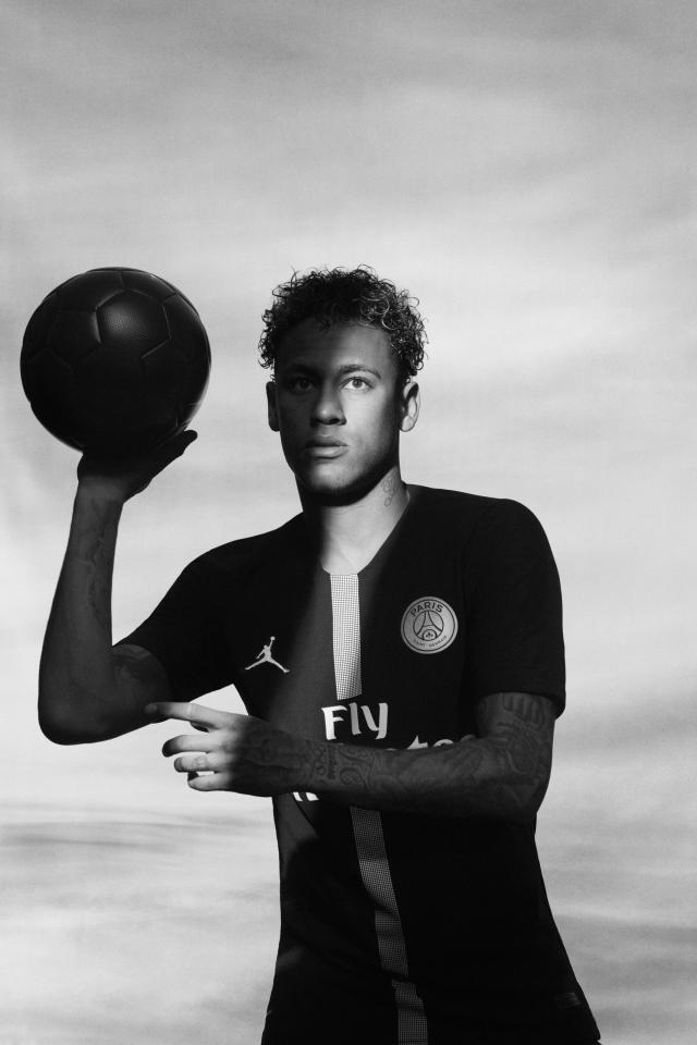 Neymar shows off his basketball skills as he models the new strip