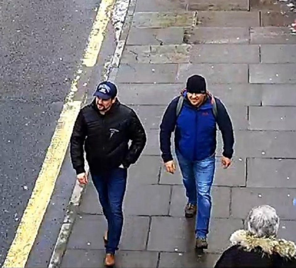  The two men were later caught smiling as they strolled through Salisbury hours before the attack on the Skripals