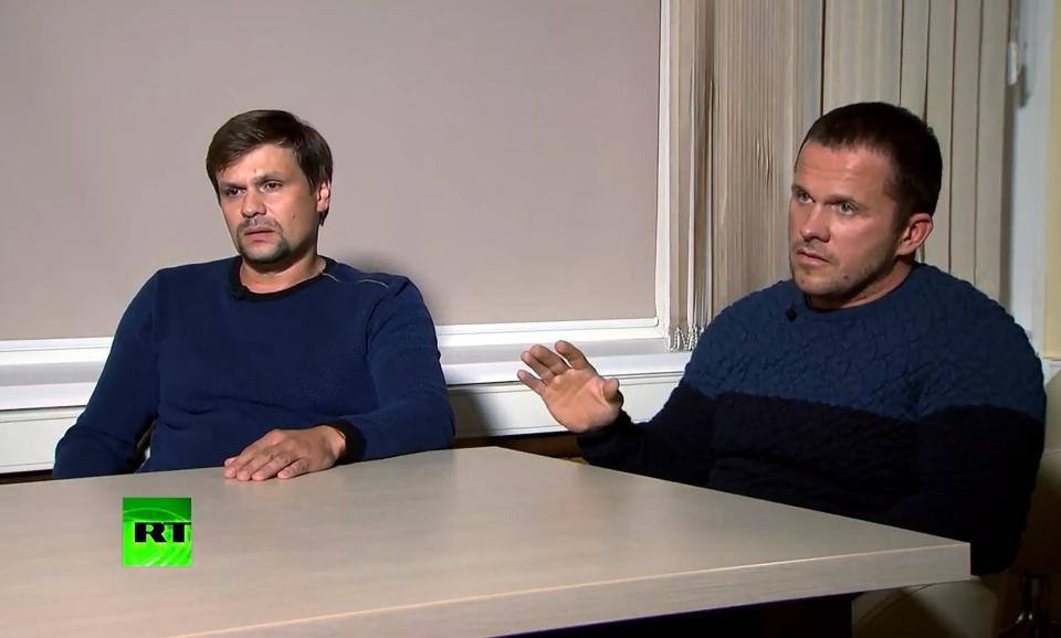  The alleged hit men claim they were visisting Salisbury as tourists in a baffling filmed interview with RT