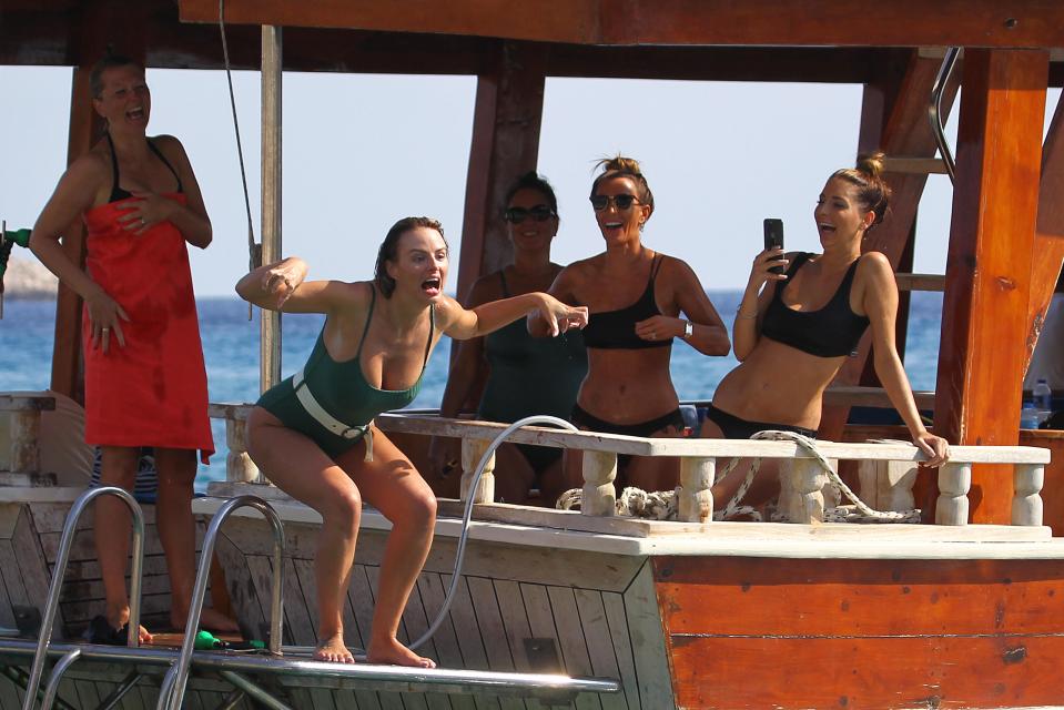  Bride-to-be Rhian larked about on her hen boat as pals took snaps