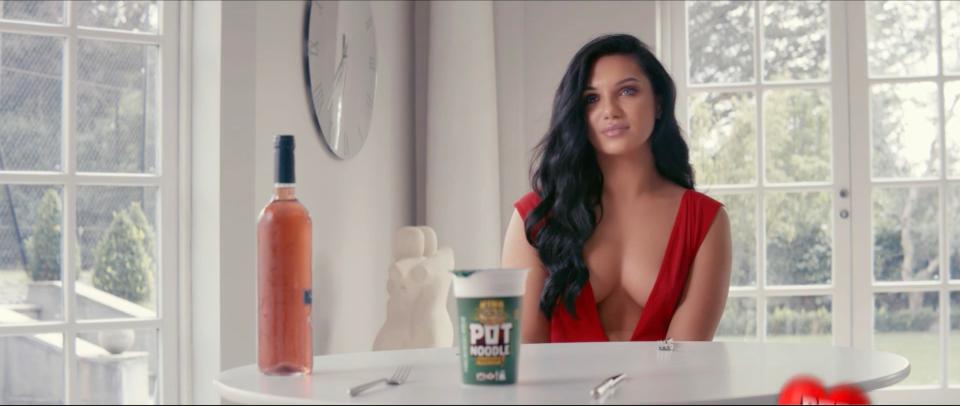  Love Island star Alexandra Cane turns her back on Pot Noodles in the advert for the snack