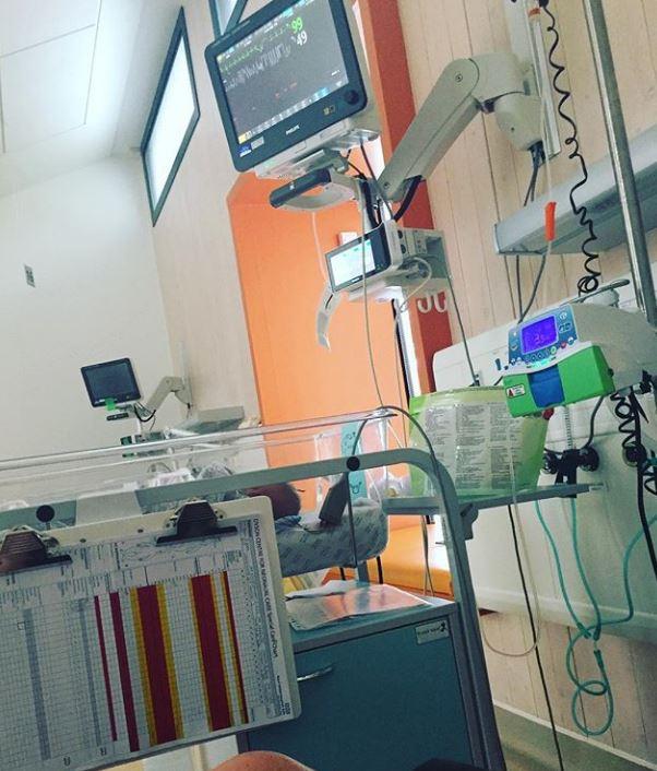  Josie shared this snap of the hospital cot to announce the news she had given birth to her first child