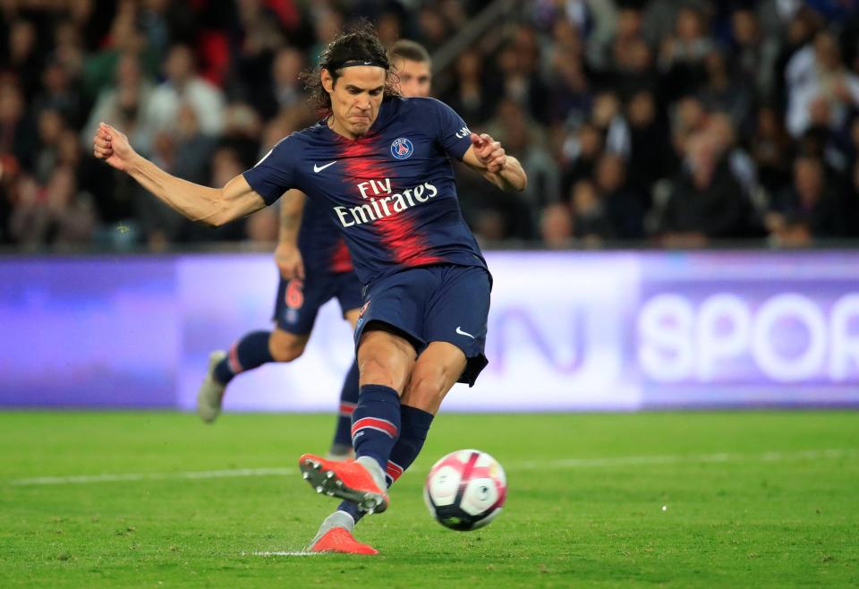 Edinson Cavani doubled PSG's advantage from the penalty spot