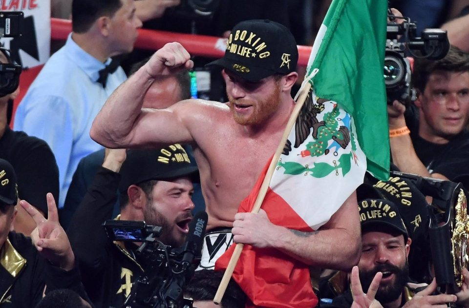  Mexican legend Canelo reacts after his majority decision win against Golovkin