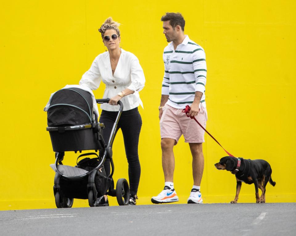  The couple were seen out with their son on a Sunday stroll