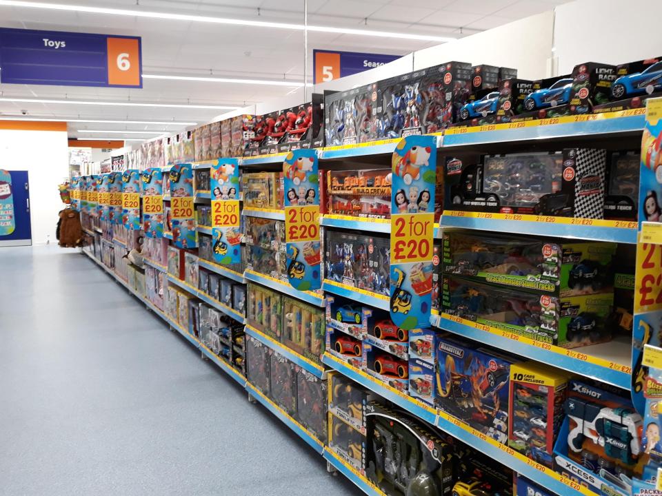 B&M has a '2 for £20' deal on toys currently