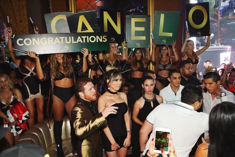  Saul 'Canelo' Alvarez celebrated beating Gennady Golovkin with a private after party