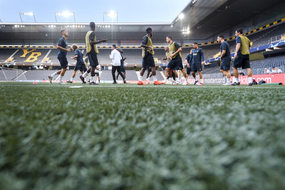 Manchester United's players will have to play on a surface they are not used to over in Switzerland