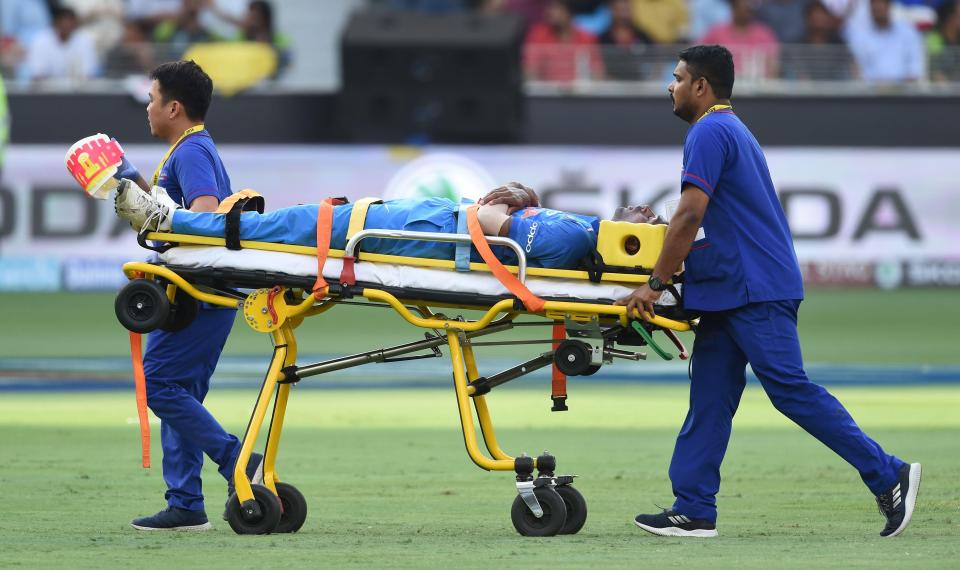  Hardik Pandya had to be taken off on a stretcher during India's ODI clash against Pakistan