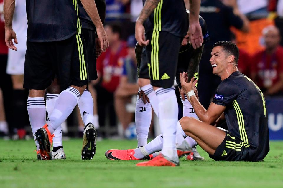  Cristiano was sent off during Juventus' opening Champions League game against Valencia