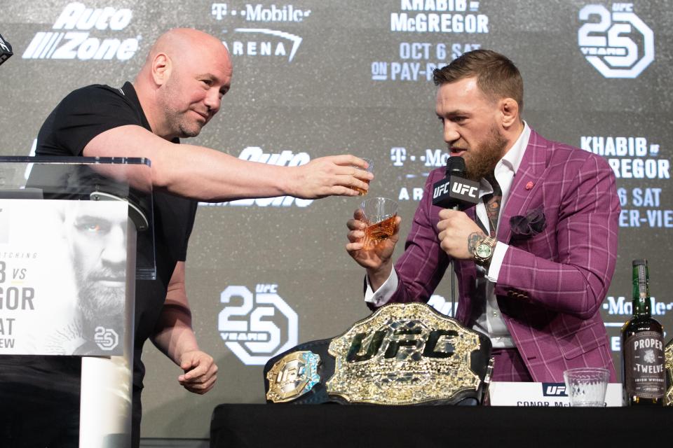  And he made a toast with the UFC boss at the press conference