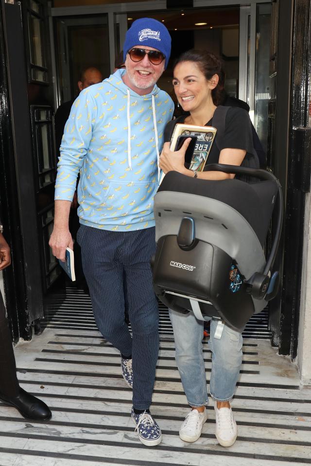  The pair were beaming when they left Radio 2 with their newborns