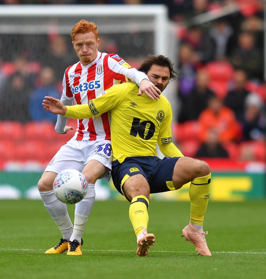  Bradley Dack opened the scoring for the visitors at the bet365 Stadium